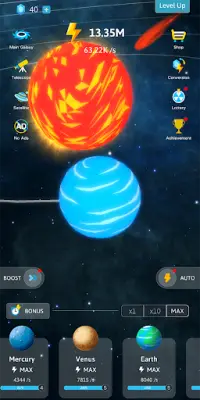 Idle Galaxy-Planet Creator Screen Shot 4