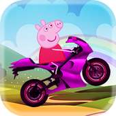 pepa happy pig racing moto
