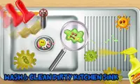 غسل الصحون ألعاب للبنات: تنظيف المطبخ المنزلي Screen Shot 1