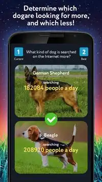 What's Higher Lower Game Dogs Quiz Screen Shot 1