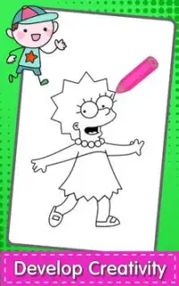 Coloring Simpson Book Kids Pages Screen Shot 1