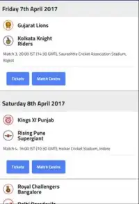 2017 IPL Schedule & live score Screen Shot 1