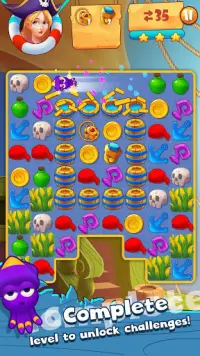 Pirate Treasures Crush - Match 3 Candy Puzzle Game Screen Shot 3