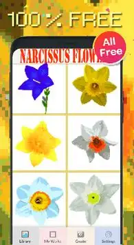 Narcissus Flowers Color By Number-Pixel Art 2020 Screen Shot 3