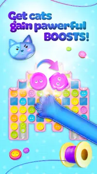 Button Cat: match 3 cute cat puzzle games Screen Shot 2