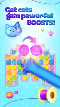 Button Cat: три в ряд пазл игра с котом Screen Shot 2