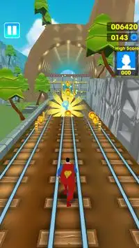 Super Heroes Subway Surf 3D Screen Shot 0