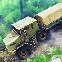 Camion dell'esercito alla guida di camionista sim