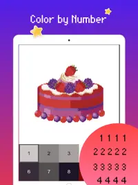 Warna gula-gula mengikut nombor: Pixel art cupcake Screen Shot 8