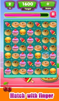 Food Match 3 Cookie Rush 2019  Puzzle Free Games Screen Shot 2