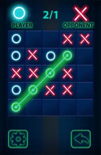 Tic-Tac-Toe Glow: X O puzzle Game Screen Shot 1