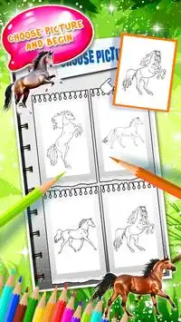libro para colorear caballos Screen Shot 2