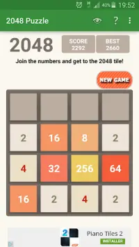 2048 Puzzle Game Numbers Screen Shot 0