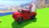 Superheroes Fast Highway Racing: Jeep Games Screen Shot 3