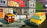 Van futuriste de livraison de pizza: simulateur de Screen Shot 1