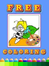 Coloring book maya bee party Screen Shot 2