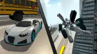 Flying Car Robot Flight Drive Simulator Game 2017 Screen Shot 0
