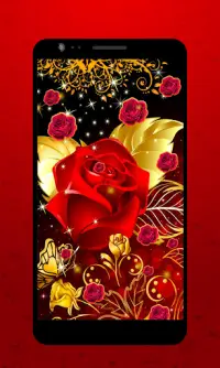 Golden Rose Live Wallpaper HD Screen Shot 0