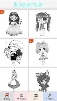 Dolls Anime Pixel Art - Color By Number Screen Shot 0