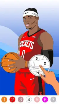 Раскраска баскетбол - Цвет по номеру Screen Shot 2