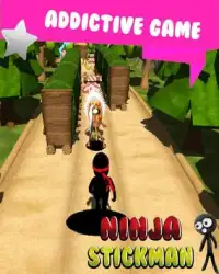 stickman subway runner : jungle surf Screen Shot 1