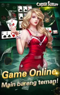 Capsa susun poker bonus  remi  gaple domino online Screen Shot 1