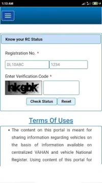 Vehicle registration details Screen Shot 3