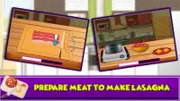مطبخ صانع اللازانيا البقري: ألعاب طبخ المعكرونة Screen Shot 3