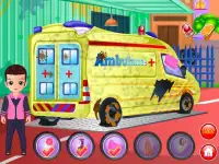 Ambulance wash cleaning games Screen Shot 1