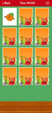 Fruits and Vegetables Memory Match Game Screen Shot 1