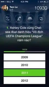 Trieu phu bong da Quiz Screen Shot 0