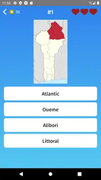 Benin: Departments & Provinces Map Quiz Game Screen Shot 1