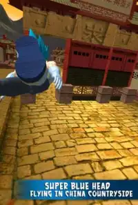 3D Super Blue Man Fly Screen Shot 0