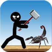 vecht tegen stickman vs scorpion