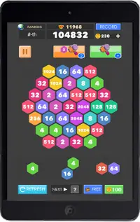 2048 Hexagon Tiles & Number Puzzle & Hexagon Block Screen Shot 7