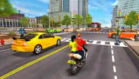 City Taxi Bike Driving 3D Screen Shot 0