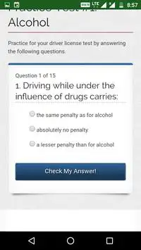 Drivers license test exam Screen Shot 3