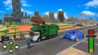 शहर उड़ान कचरा ट्रक ड्राइव सिम्युलेटर खेल Screen Shot 3