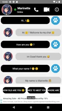 Marinette fake call Screen Shot 1