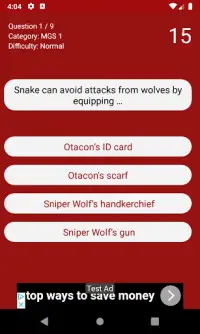 Metal Gear Solid Quiz Free Screen Shot 2