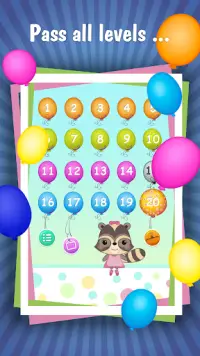 Candy Raccoon: Pop Balloons Screen Shot 2