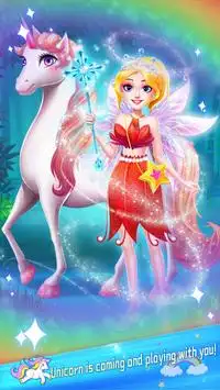 Pelangi Putri & Unicorn Riasan Permainan Screen Shot 5