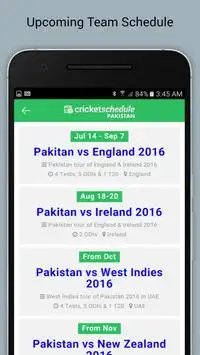 Cricket Schedule 2017 Screen Shot 4