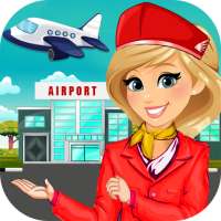 Airport Cabin Crew Girl: Airplane Flight Attendant