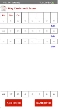 Play Cards Score Board - Add Scores Screen Shot 5
