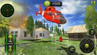 helikopter 3D simulator: Menyelamatkan game heli Screen Shot 1