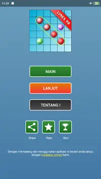 Bola warna - Color Ball Lines classic game Screen Shot 0
