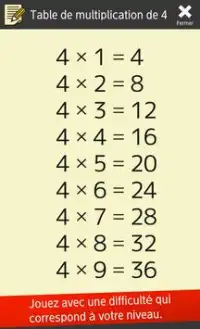 Table de multiplication (Mathématiques) Screen Shot 5