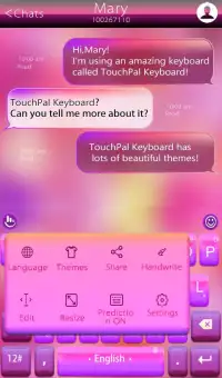 Pink Rosa Keyboard Theme Screen Shot 2
