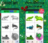 Reptile Animal Pixel Art-coloring by number New Screen Shot 1